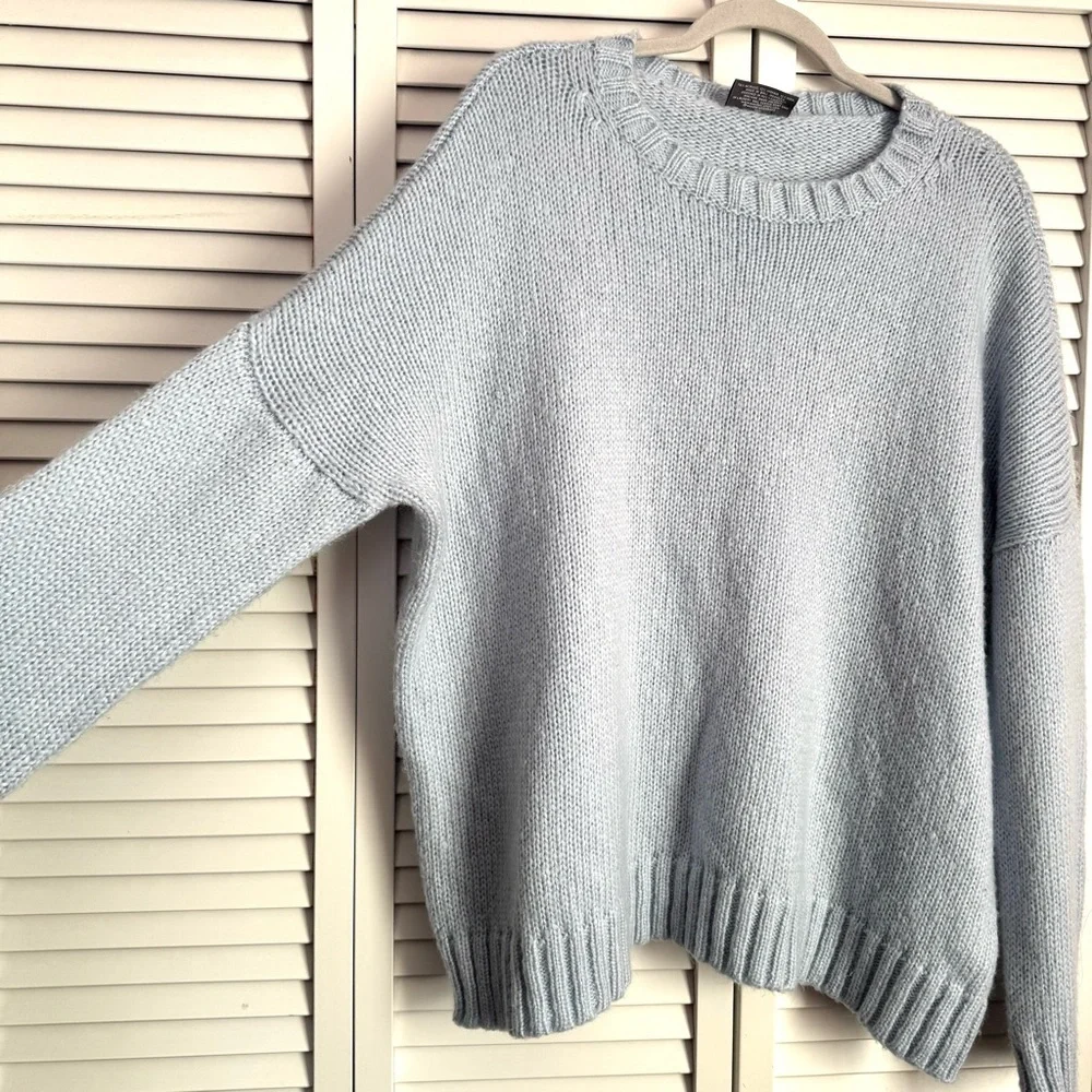 Wooden Ships Tomboy Slouchy Blue Crewneck Sweater Lightweight Size M/L